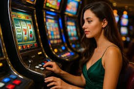 Panel kontrol permainan slot bius303 menunjukkan tombol putar, pengaturan taruhan, dan statistik kemenangan